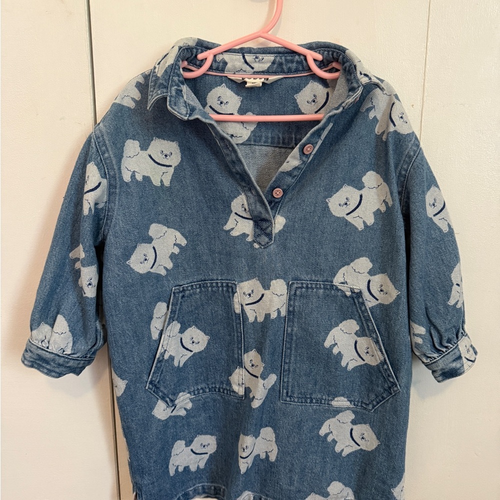 Boden Denim Dog Print Button-Up Shirt